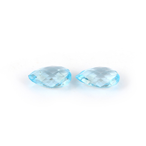 Pierres précieuses de topaze bleue naturelle 7x10MM, taille poire, facettées, pierres brutes certifiées par un tiers, vente en gros GOPIKA, bijoux fins - Product Image 4