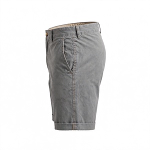 Shorts Bermuda Gris pour Homme, Taille Élastique Mi-Haute, Imperméables, en Polyester/Coton, Couleur Unie, Tissu Tricoté, avec Poches - Product Image 4