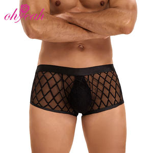 Prezzo all'ingrosso in Stock Plaid modello nero <span class=keywords><strong>trasparente</strong></span> maglia da <span class=keywords><strong>uomo</strong></span> Sexy biancheria intima mutandine trasparenti <span class=keywords><strong>slip</strong></span> - Product Image 3