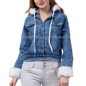 Chaqueta vaquera de algodón para mujer, abrigo personalizado de alta calidad, chaqueta de manga larga de estilo nuevo, venta al por mayor - Product Image 2