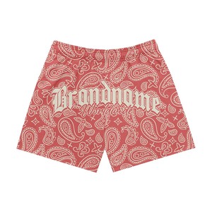 Shorts homme en polyester mesh premium 160 GSM, respirants, imprimés par sublimation vert éclatant, logo personnalisé par transfert thermique. - Product Image 4