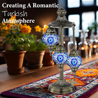 Lampes marocaines artisanales Marrakech 3 globe lampes de table en verre mosaïque turque