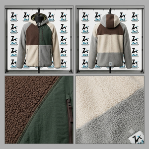 Men's Hooded <b>Fleece</b> Sherpa <b>Jacket</b> Color Blocking Sherpa <b>Lining</b> Zipper Closure Windproof Winter Casual Coat Sherpa <b>Jacket</b> - Product Image 4