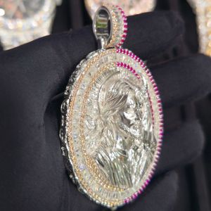 Pendentif religieux Christ en argent 925 avec moissanite sertie clos, pendentifs à thème, bijoux chrétiens unisexes - Product Image 2