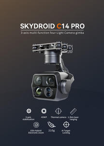 Caméra de drone C14 à quatre projecteurs, zoom 100x, imagerie thermique, télémètre laser 1200m, 500W pixels, cardan à trois axes pour drone UAV - Product Image 3