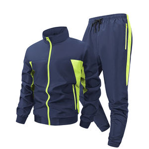 Ensemble de survêtement d'hiver respirant en tissu pour homme, grande taille, gris, avec sweat à capuche et pantalon de jogging - Product Image 1