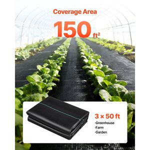 Rete da Giardino 2 Pezzi 3x50FT Resistente 3.2oz Tessuto Anti-Erba per Giardini e Paesaggistica - Product Image 3