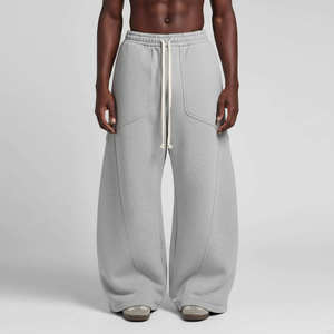 2026 Oversized Wide Leg Casual Mid Waist Lightweight Baggy Loose Fit 100% Cotton Jogger <b>Pants</b> for Men - Product Image 1