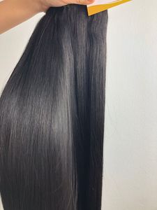 Cheveux vietnamiens Remy, donneur unique, bruts, pointes pleines, cuticules intactes, volume supplémentaire, lisses comme des baguettes, super double tirage, trame de peau, machine - Product Image 3