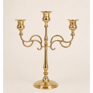 Candélabre en métal doré à 3 bras, porte-bougie décoratif pour centre de table de mariage, vente en gros, au meilleur prix - Product Image 3