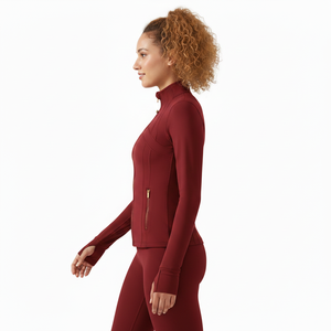 New Autumn Winter Women Yoga Jacket Quick Drying Breathable Windproof Spandex Nylon <b>Tight</b> Fitting Long Sleeved Fitness Jackets - Product Image 3