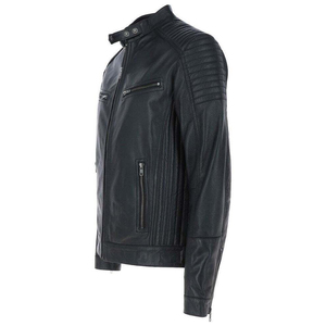 Impresso International <b>Men's</b> Winter Leather <b>Jacket</b> Woolen Fabric Eco-Friendly Windproof Breathable Casual Style <b>Long</b> Sleeves - Product Image 2