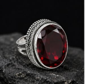 Natural Red Garnet Gemstone <b>925</b> Sterling <b>Silver</b> <b>Ring</b> Handmade Garnet Jewelry for Women Genuine Red Garnet <b>Silver</b> <b>Ring</b> <b>925</b> Sterli - Product Image 2