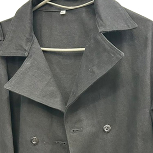 Manteau long en jean pour femme, style trench, double boutonnage, à lacets, coupe ample, pour printemps, automne et hiver, couleur noire - Product Image 6