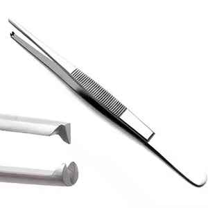 Pinzas para tejidos Adson Brown de 12 cm, de acero inoxidable, instrumentos médicos quirúrgicos, fuente de alimentación manual, juego de instrumentos con punta dentada de 3 mm - Product Image 1