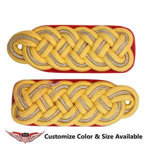 KEW Epaulettes Grey <b>Braided</b> Black Back Eco-Friendly Vintage Embroidered Customizable Luxury <b>Accessory</b> - Product Image 3