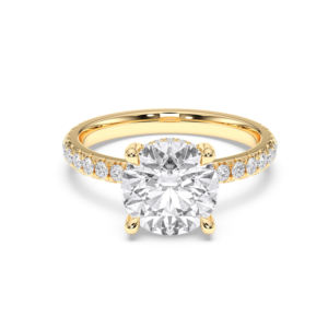 Anillo de Compromiso Solitario con Diamante Cultivado en Laboratorio de 3.55 Quilates, Corte Redondo, F-G/VS, Engastado en Oro de 14K, Unisex - Product Image 3