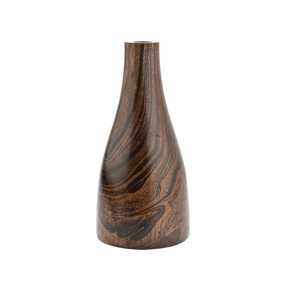 Jarrón Cilíndrico de Madera Vintage con Patrón de Rayas Blancas Incrustadas, Maceta de Madera Maciza Hecha a Mano, Centro de Mesa - Product Image 3