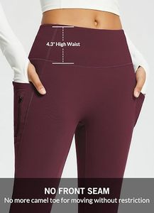 Leggings noirs taille haute pour femmes, coupe ajustée, tricotés en coton et élasthanne, couleur unie, respirants, longueur intégrale, pour l'hiver et le quotidien - Product Image 3