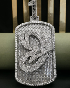 Colgante Hip Hop de Moissanita con Número Personalizado, Chapado en Plata 925, con Letras y Nombre Personalizado, Pasa la Prueba del Diamante, Colgante Bust Down - Product Image 1