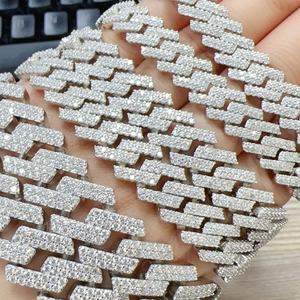 Collar de Hombre de Lujo Chapado en Oro Blanco, Cadena de Plata de Ley 925 con Diamantes Moissanite VVS, Estilo Hip Hop - Product Image 2