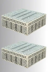 Caja de Almacenamiento de Joyas Decorativa con Incrustaciones de Hueso de Alta Calidad NEHA ENTERRISES, Organizador Artesanal para Anillos, Colgantes y Pendientes - Product Image 6