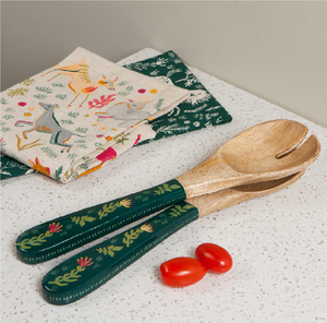 Cuillère/Fourchette en Bois Émaillé Imprimé avec Motif Olive – Ustensiles de Cuisine Élégants – Ensemble de Cuillères à Épices en Bois à Long Manche - Product Image 6