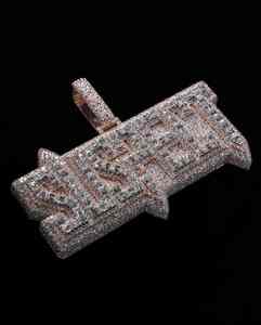 Collar de Cadena Cubana Hip Hop Personalizado de Plata de Ley 925 con Colgante de Nombre con Diamantes de Moissanita y Baño de Oro Rosa - Product Image 5