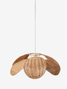 Rattan leaf shape lampshade elegant pendant <b>light</b> shade natural fiber lighting decor eco friendly boho ceiling lampshade - Product Image 2