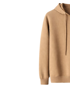 Sweat-shirt à capuche en molleton de coton marron camel pour femme, broderie personnalisée, streetwear décontracté, vente en gros en usine OEM - Product Image 3