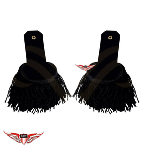 Epaulettes Francesas Napoleónicas Tácticas de Alta Calidad, Personalizadas, de Algodón, con Flecos de Hilo Negro - Product Image 1