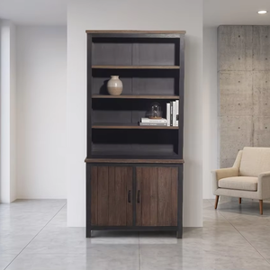 Étagère de présentation autoportante Azora Sae en bois massif, style Japandi, 4 niveaux, écologique, finition naturelle, pour la maison, le bureau, l'hôtel - Product Image 1