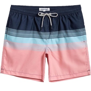 Shorts de bain pour hommes en polyester tissé avec bordure contrastante, imprimé AOP, élastique en nylon, séchage rapide, décontracté, fournisseur du Bangladesh - Product Image 2