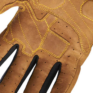 Gants de moto en cuir beige unisexes SAAR INDUSTRIES, protection renforcée des articulations, adhérence durable, compatibles écran tactile, respirants - Product Image 5
