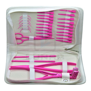 Hair Extension Tools Kit With Pliers Wire <b>Hook</b> Scissor hair Sectioning <b>Clips</b> C Needles High Quality & Performance Enhancing Kit - Product Image 4