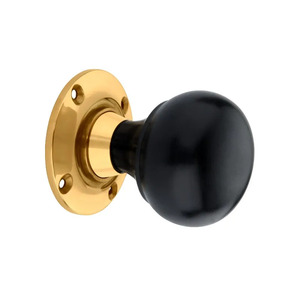 Poignée de porte de style Cottage en bois d'ébène de qualité supérieure et laiton massif, hauteur standard, pour usage intérieur et extérieur, quincaillerie de meubles domestiques - Product Image 1