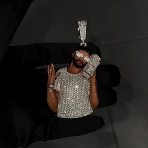 Collar de plata de ley con baño de oro rosa, diseño de figura de hombre con dinero, estilo hip hop, joyería de lujo, KRISHNAM JEWELS - Product Image 4