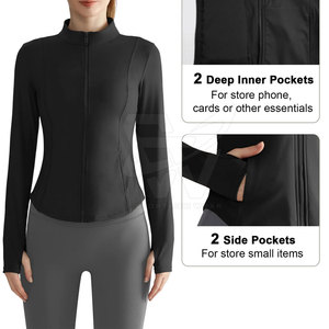 Comfort Fit Women Yoga <b>Jacket</b> Lightweight Athletic Layer For Gym <b>Workouts</b> Running Training And Active Lifestyle - Product Image 3