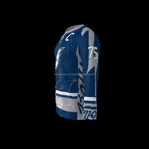 Maillots de hockey sur glace personnalisés par sublimation, ensembles personnalisés, logo couleur personnalisé, 100% polyester, matière respirante, séchage rapide, personnalisé - Product Image 4