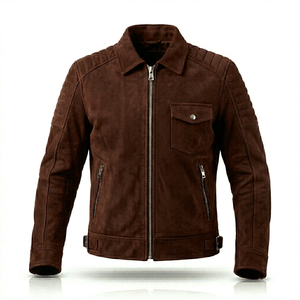 OEM Sialkot Manufacturer Custom Men's <b>Suede</b> Leather <b>Jacket</b> 100% Genuine Sheep <b>Suede</b> Streetwear Factory Price - Product Image 4