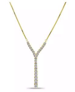 Cubic Zirconia Graduated <b>Y</b> Adjustable <b>Necklace</b> (6.5 ct. t.w.) in 18K Sterling Silver or Sterling Silver | Macy's - Product Image 1