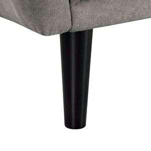 Divano Letto Futon in Tessuto Trapuntato Grigio con Gambe in Ferro, Trasformabile in Letto con Supporto per la Schiena, 1 Pezzo, con Molle Insacchettate - Product Image 4