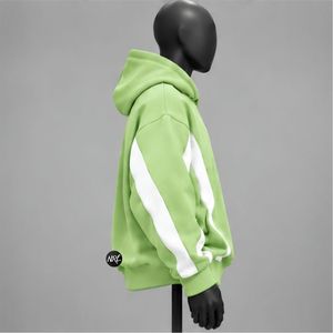 <b>Pink</b> Oversized Hooded <b>Sweatshirt</b> Unisex Regular Sleeves Solid Color Block Design Casual Autumn Wear Knitted Custom Logo Fashion - Product Image 6