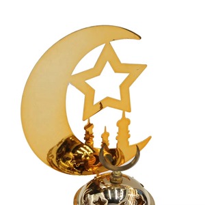 Decoración de Ramadán de Alta Calidad en Metal Dorado con Forma de Luna y Estrella, Adornos Pequeños para Interiores de Ramadán Kareem - Product Image 3