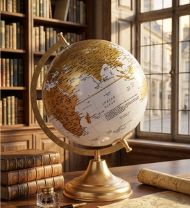 Classic Desktop World Globe 360° Rotating – Vintage Style Geography Map for <b>Study</b> Room and Office <b>Desk</b> Best Quality - Product Image 5