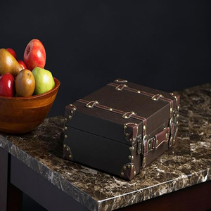 Decorative <b>Storage</b> Leather Boxes - <b>Suitcase</b> for Decoration, <b>Storage</b> Leather Trunk Boxes - Product Image 2