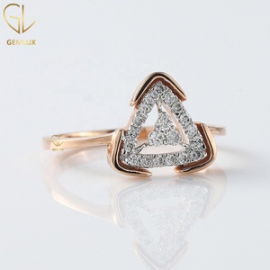 Triangle Shape Round Cut Moissanite Diamond Engagement <b>Ring</b> | <b>Solitaire</b> <b>Ring</b> | High Quality Moissanite Jewelry - Product Image 3