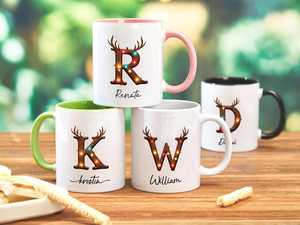 Custom <b>Christmas</b> Monogram Personalized Letter Initial Ceramic Coffee Mug Bone China Dishwasher Safe <b>Gift</b> <b>Box</b> for Home Office - Product Image 2