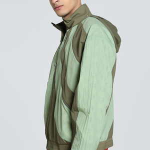 Mens Color Blocking Windproof windbreaker <b>Racer</b> <b>Jacket</b> Stand Collar Zipper Closure Sporty Style Spring Wear Polyester Material - Product Image 3
