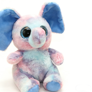 Elefante de peluche arcoíris personalizado, elefante de peluche teñido, peluche con ojos grandes y brillantes, juguete de animal de la selva en colores pastel. - Product Image 4